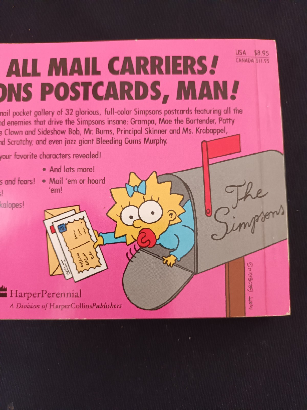 Greetings From The Simpsons 32 Postcards. 1st Print Edition 1990
