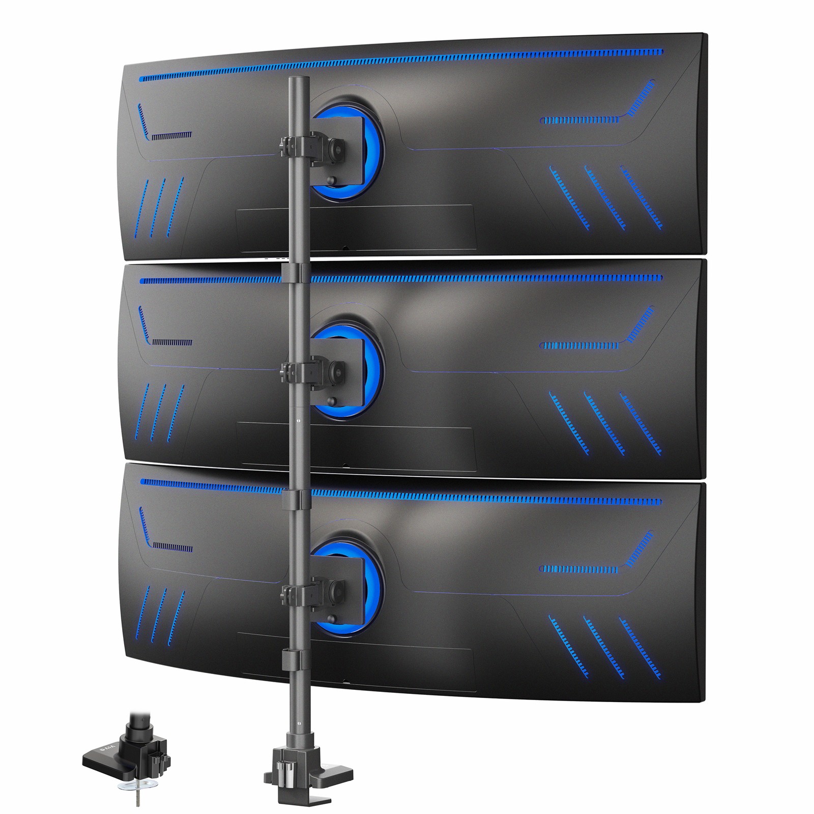 VIVO Triple Ultrawide Stacked Monitor Extra Tall Desk Mount, 3 Screens up to 49"