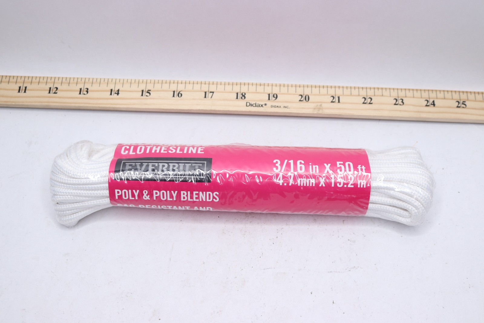 Everbilt Braided Clothesline Polyester White 3/16 x 50 Ft 73097