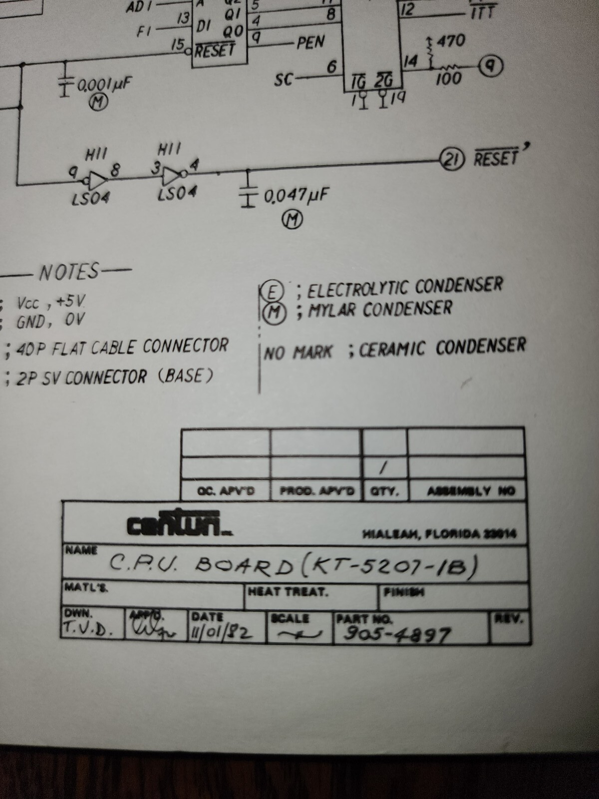 Time Pilot Manual + Schematics Arcade Centuri