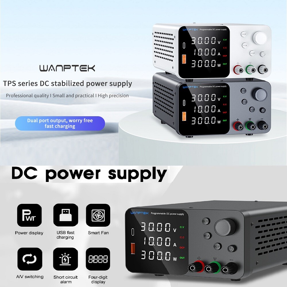 DC Adjustable 0-30V 0-10A Lab Power Supply Precision Variable Bench Switching