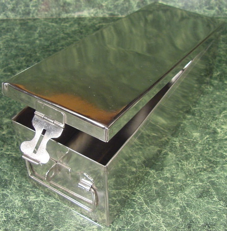 12" Stainless Steel STORAGE BOX Locking Hasp Hinged Lid Craft Cash Jewelry Coins