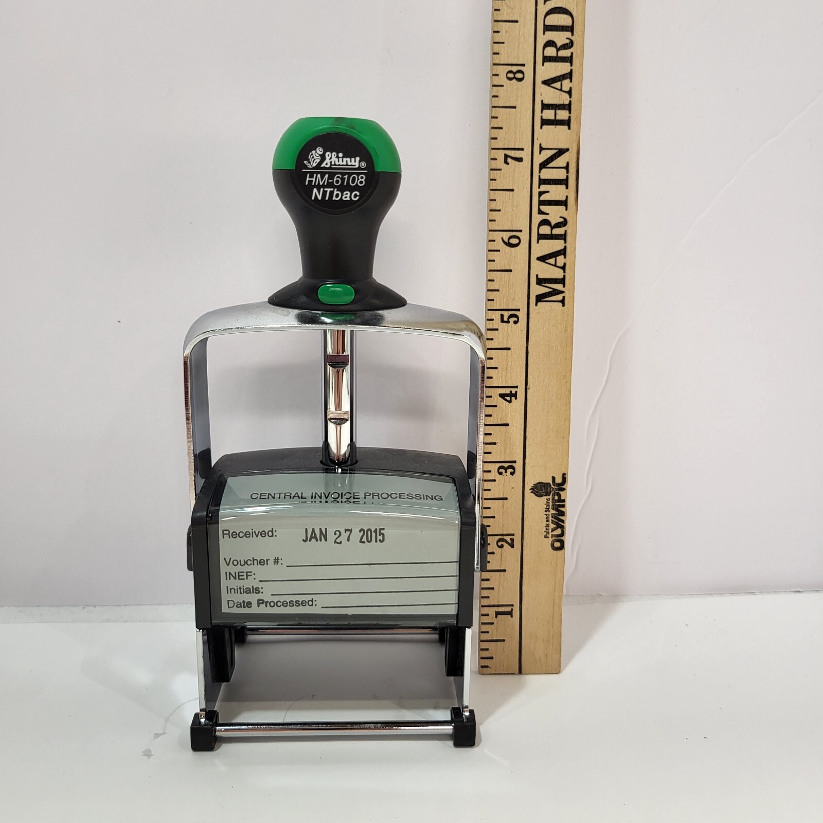 Shiny HM 6108 NT bac 'Central Invoice Processing' Stamp Push Down Good thru 2026