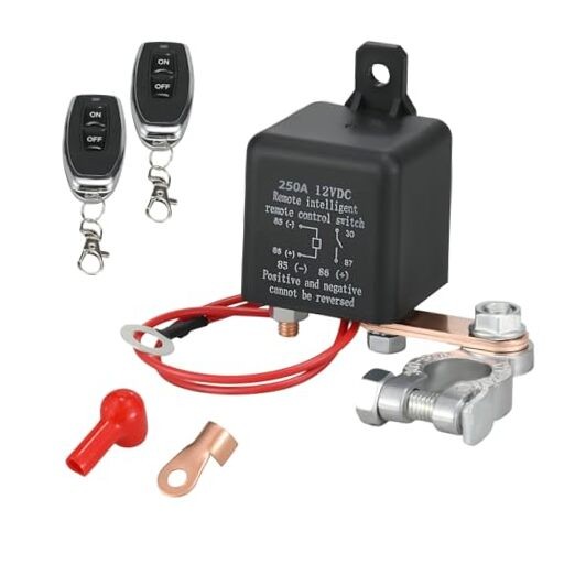 Remote Battery Disconnect Switch 12V, Negative Disconnect Switch with Anti 250A