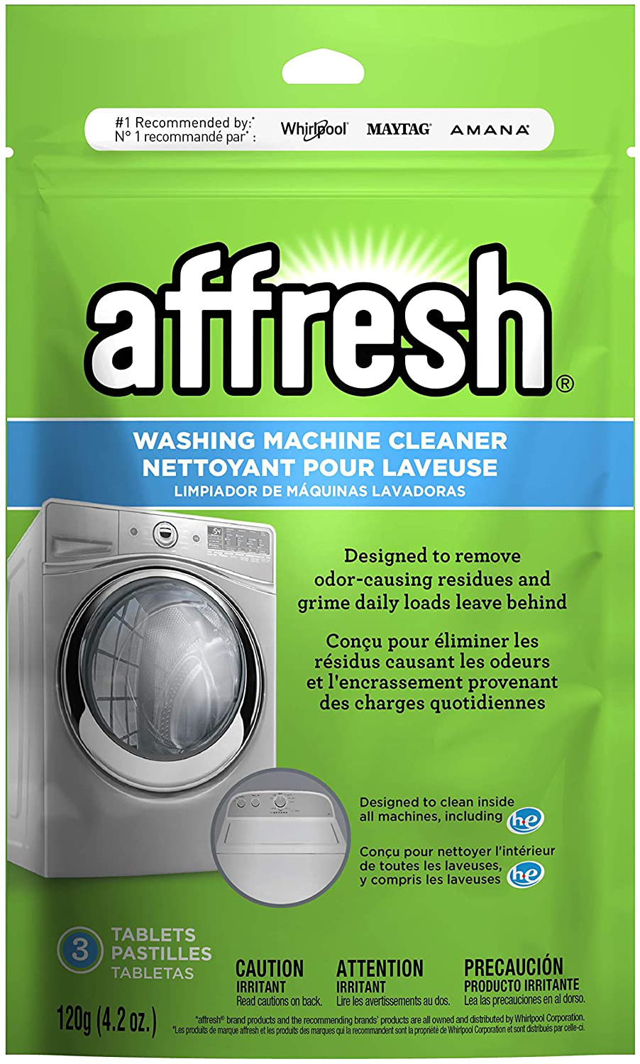 Affresh W10135699 Whirlpool Tablets Washing Machine Cleaner, 3 Count