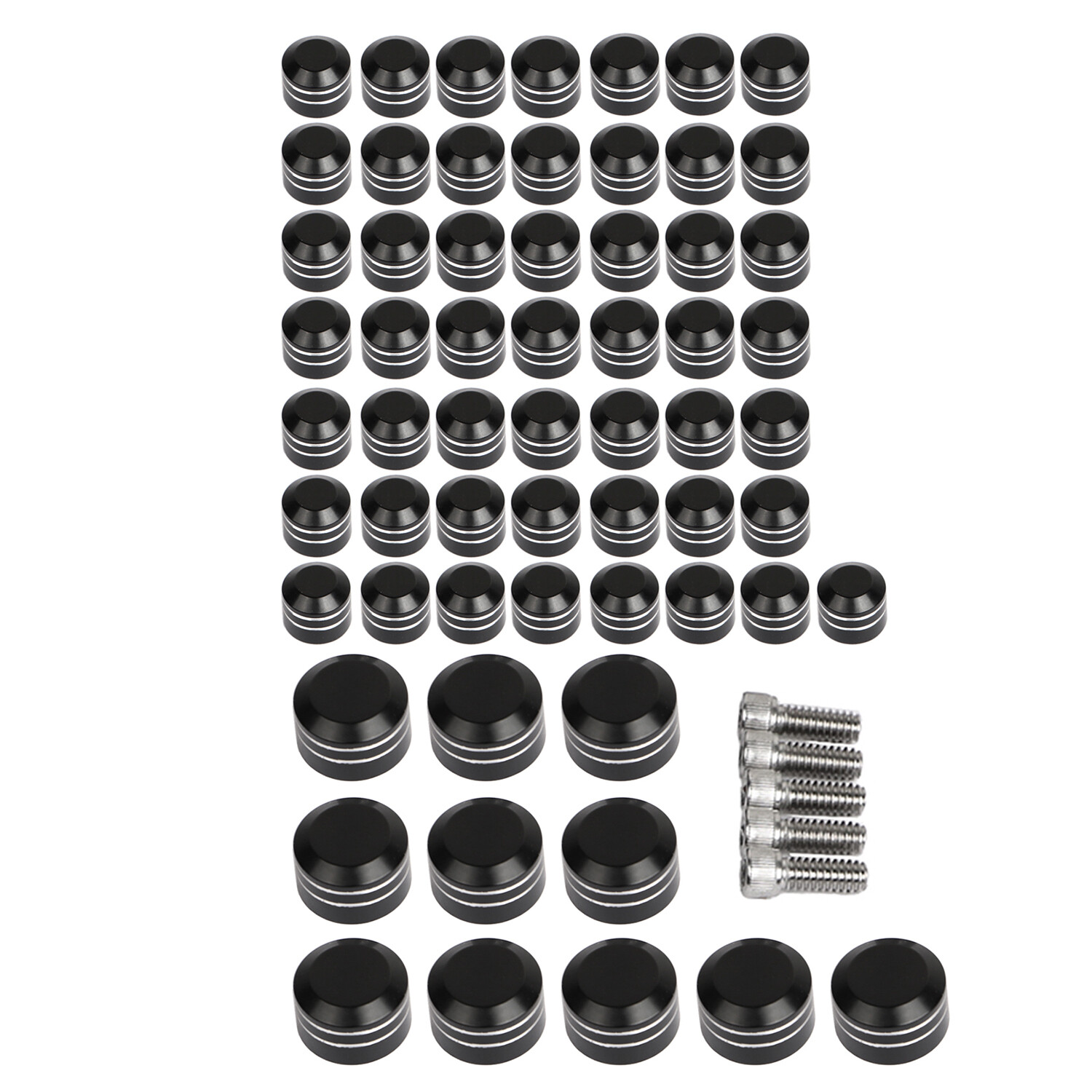 61pcs Bolt Toppers Cap Cover Kit For Harley Heritage Softail Classic FLSTC 07-17