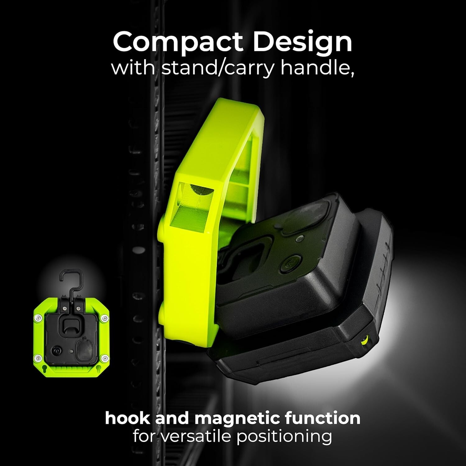 Magnetic LED Work Light | Rechargeable by USB | Inspection Torch Lamp - Green