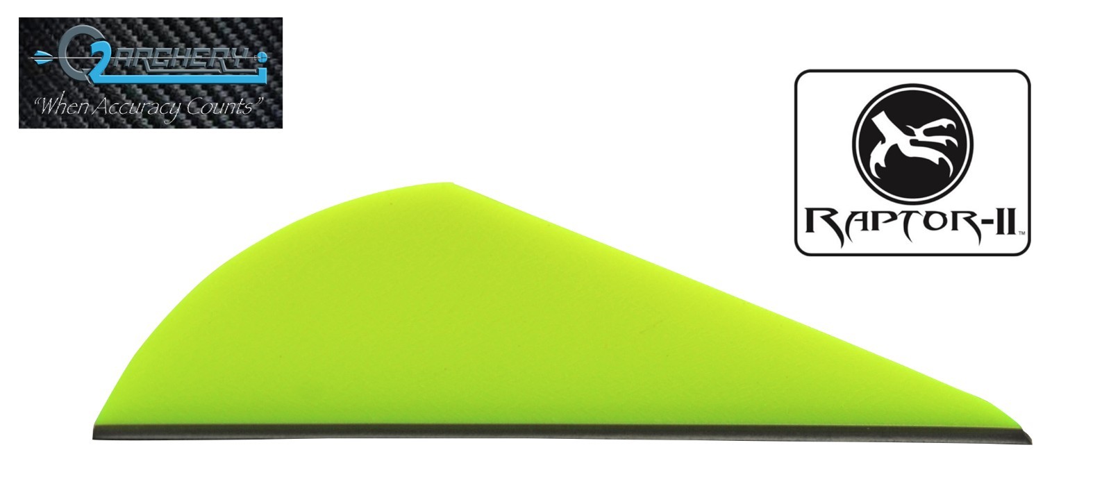 2.0" Neon Yellow Raptor II Vanes By Q2I Archery, Pkg 12***When Accuracy Counts**