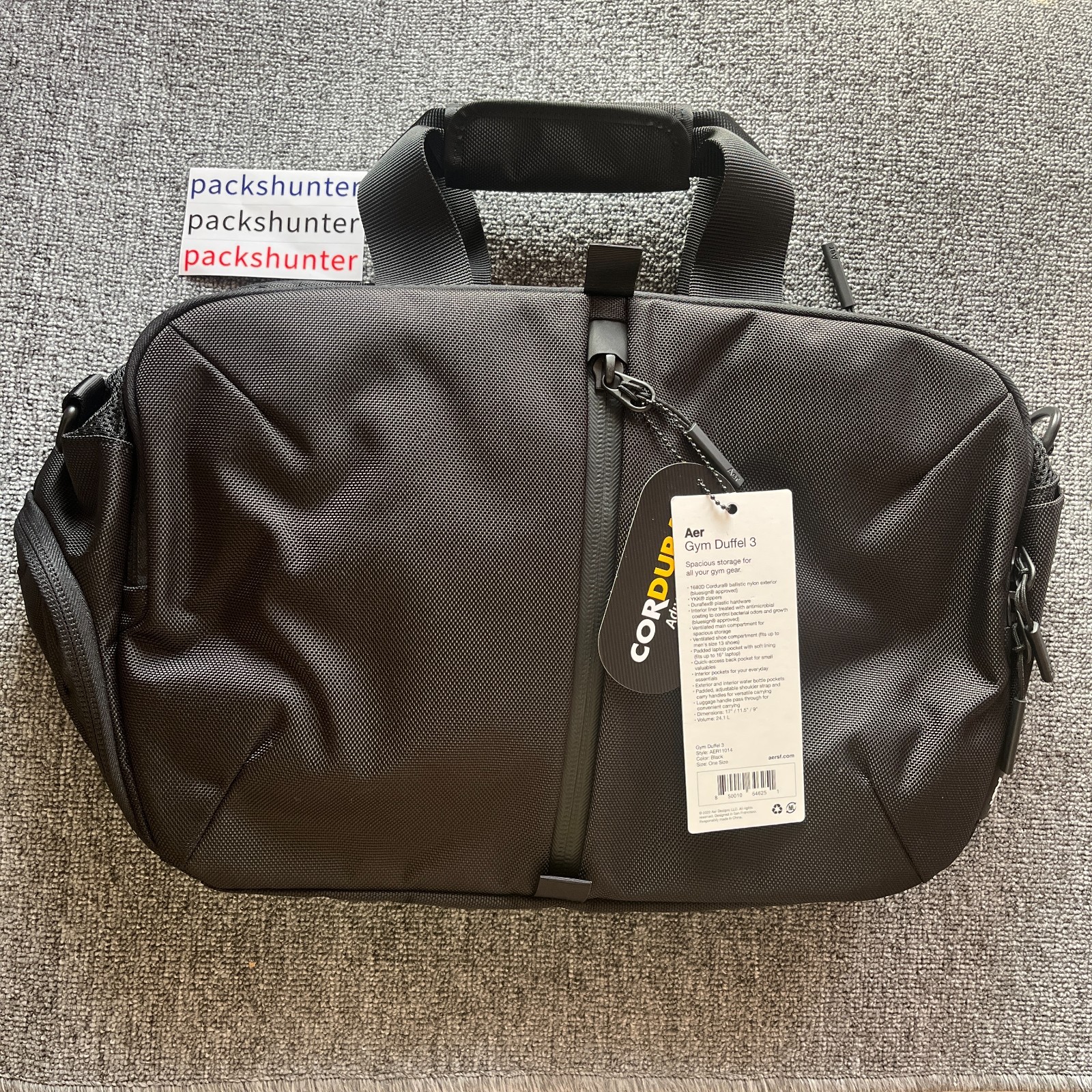 Aer Gym Duffel 3 (24L) - Black Travel Backpack Laptop Bag Carry On BNWT -