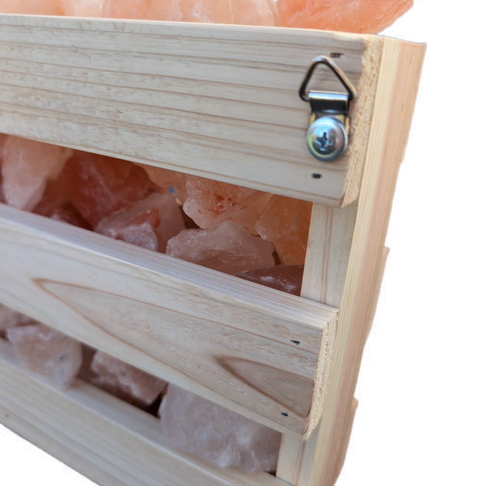 Himalayan Salt Hanging Sauna Box with Hooks, Cedar Wood, Relaxing Spa Decor