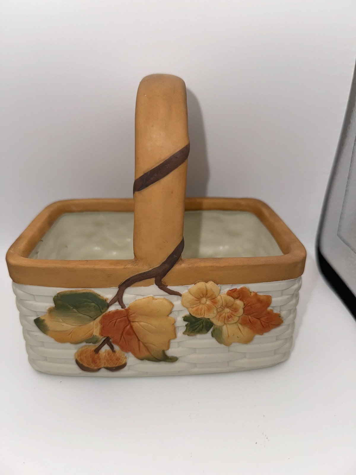 6 inch ceramic fall harvest basket planter Leaf autumn