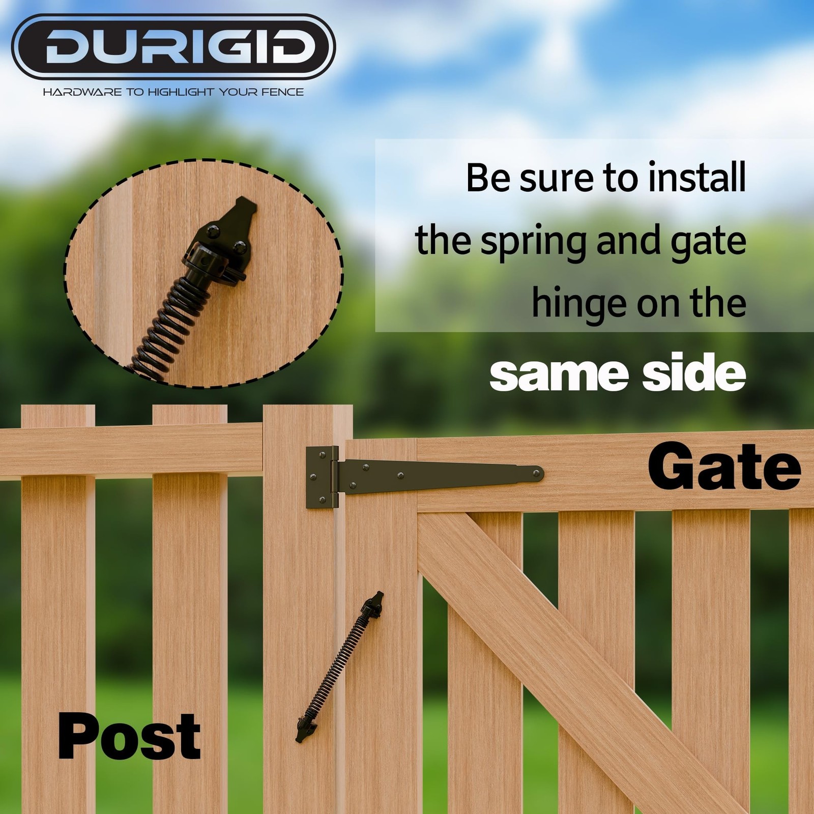 14" Gate Springs Self Closing Outdoor, Gate Spring Self Closing Adjustable Te...