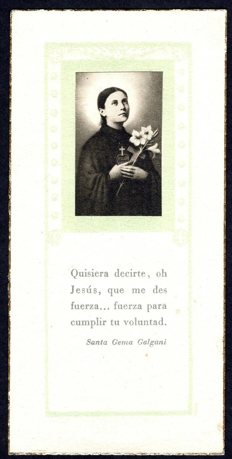 Holy card antique de Sta Gema Galgani santino image pieuses estampa