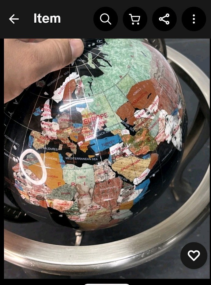 23" 23"  decorative Gemstone Inlaid World Globe  With Compass And Stand. 🔥🔥🔥