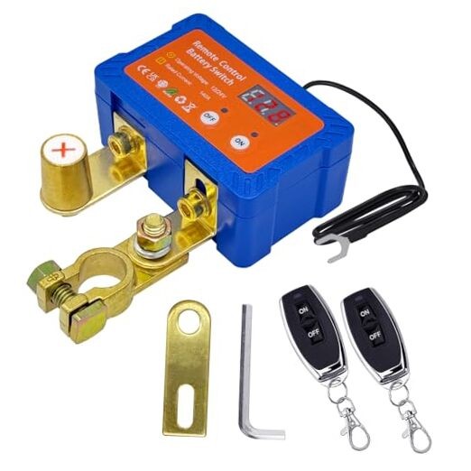 Remote Battery Disconnect Switch 12V W/Voltmeter,  140A 140A Top Post Pos