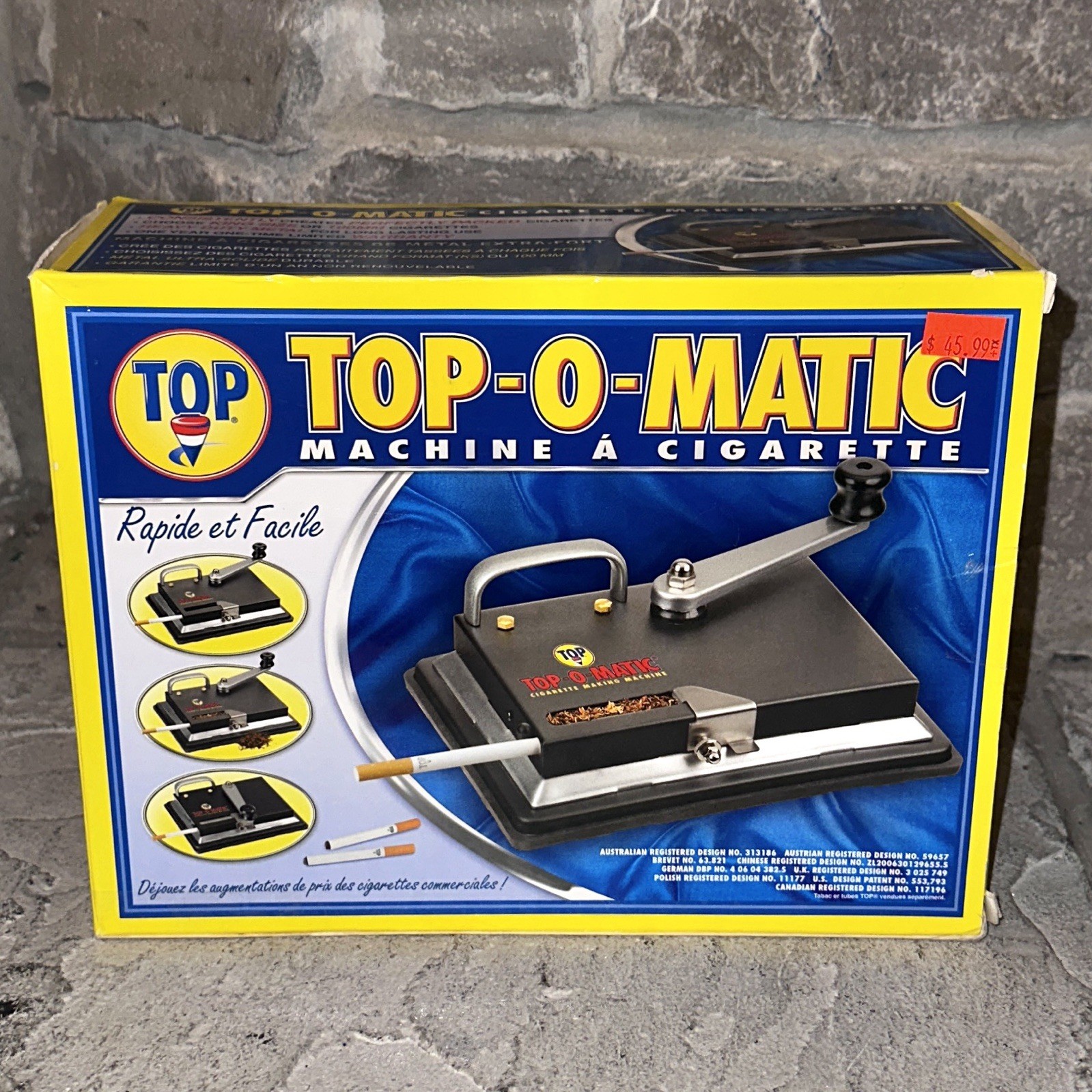 New T.O.P. Top-o-Matic Metal Cigarette Making Machine Top Rolling Papers
