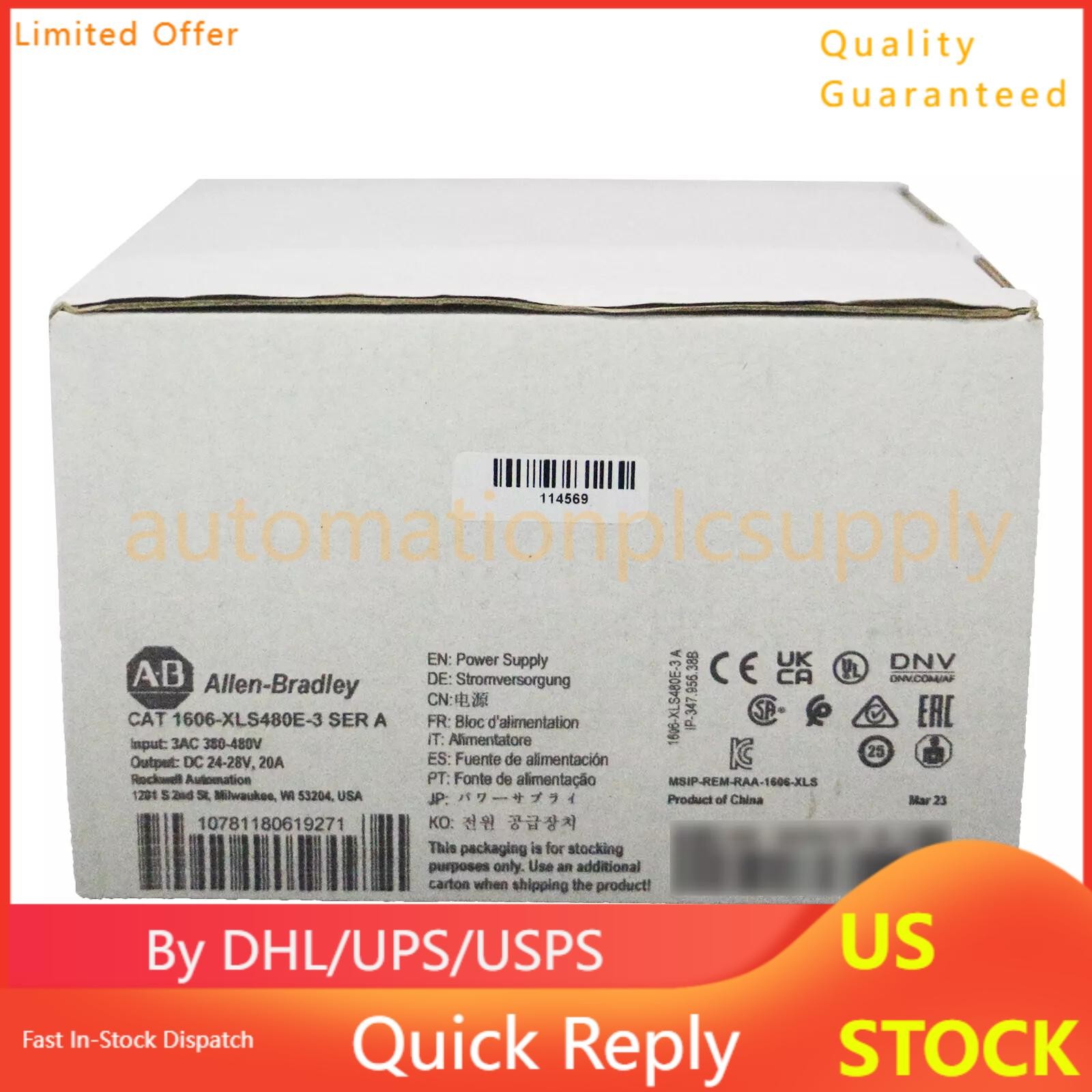New Sealed In Box Allen Bradley 1606-XLS480E-3 1606XLS480E3 US Free Tax