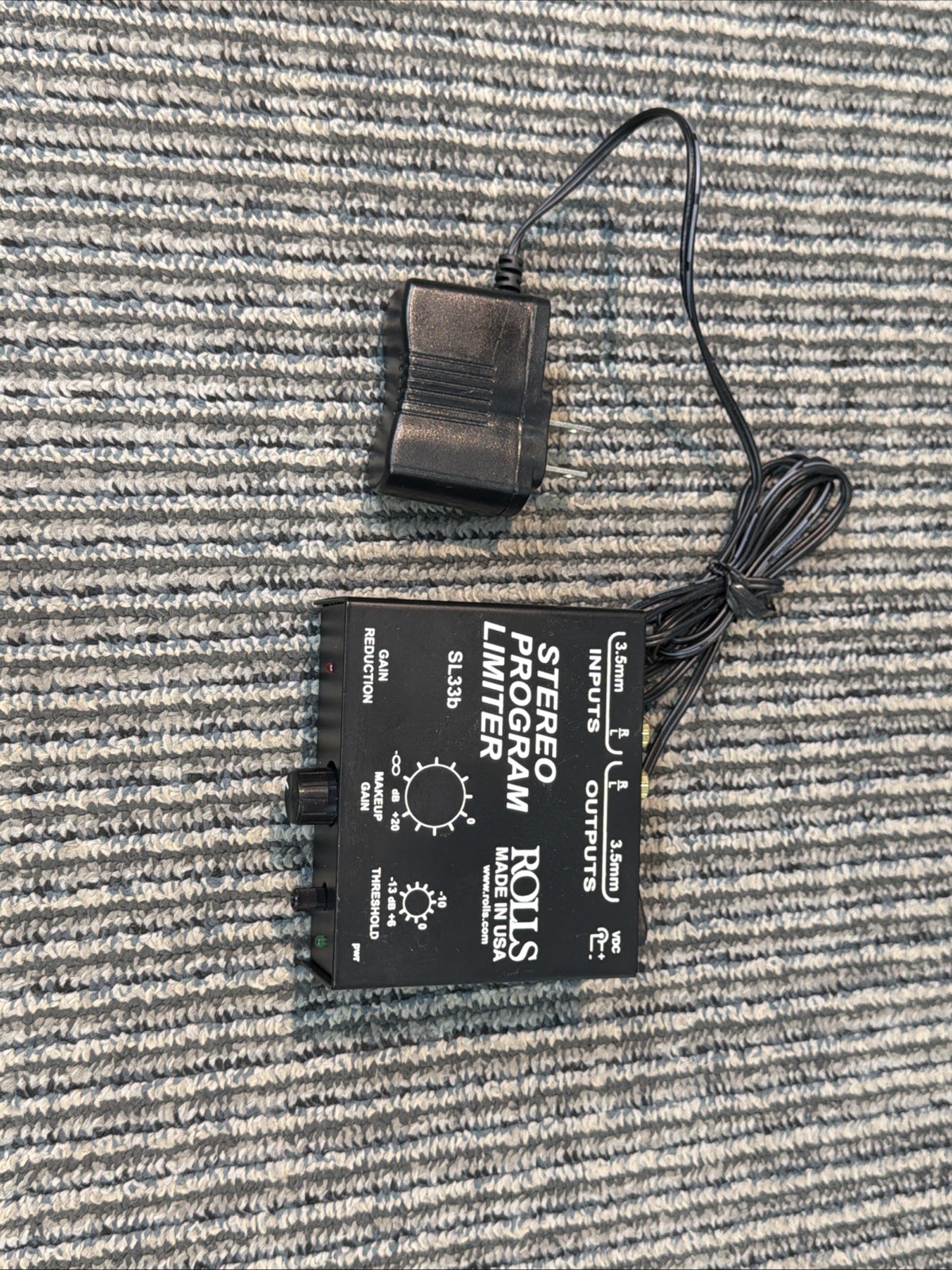 SL33b Mini Stereo Program Limiter with RCA and 3.5mm in/Out Rolls Tested