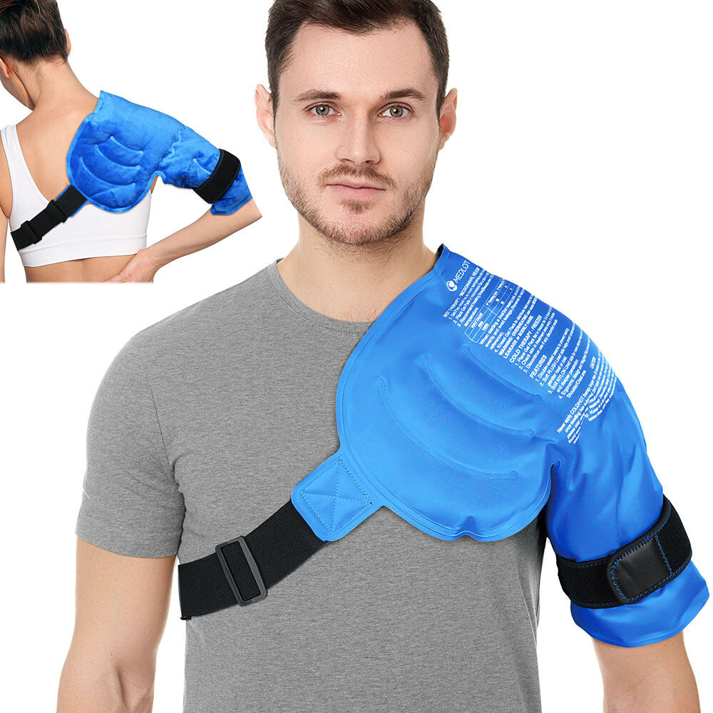 Shoulder Gel Ice Pack Hot Cold Therapy Wrap for Pain Relief Injuries Reusable