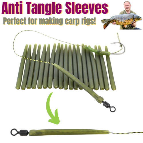 Fishing Anti Tangle Sleeves Carp 35mm Rubber Barbel Fishing Tackle UK SELLER