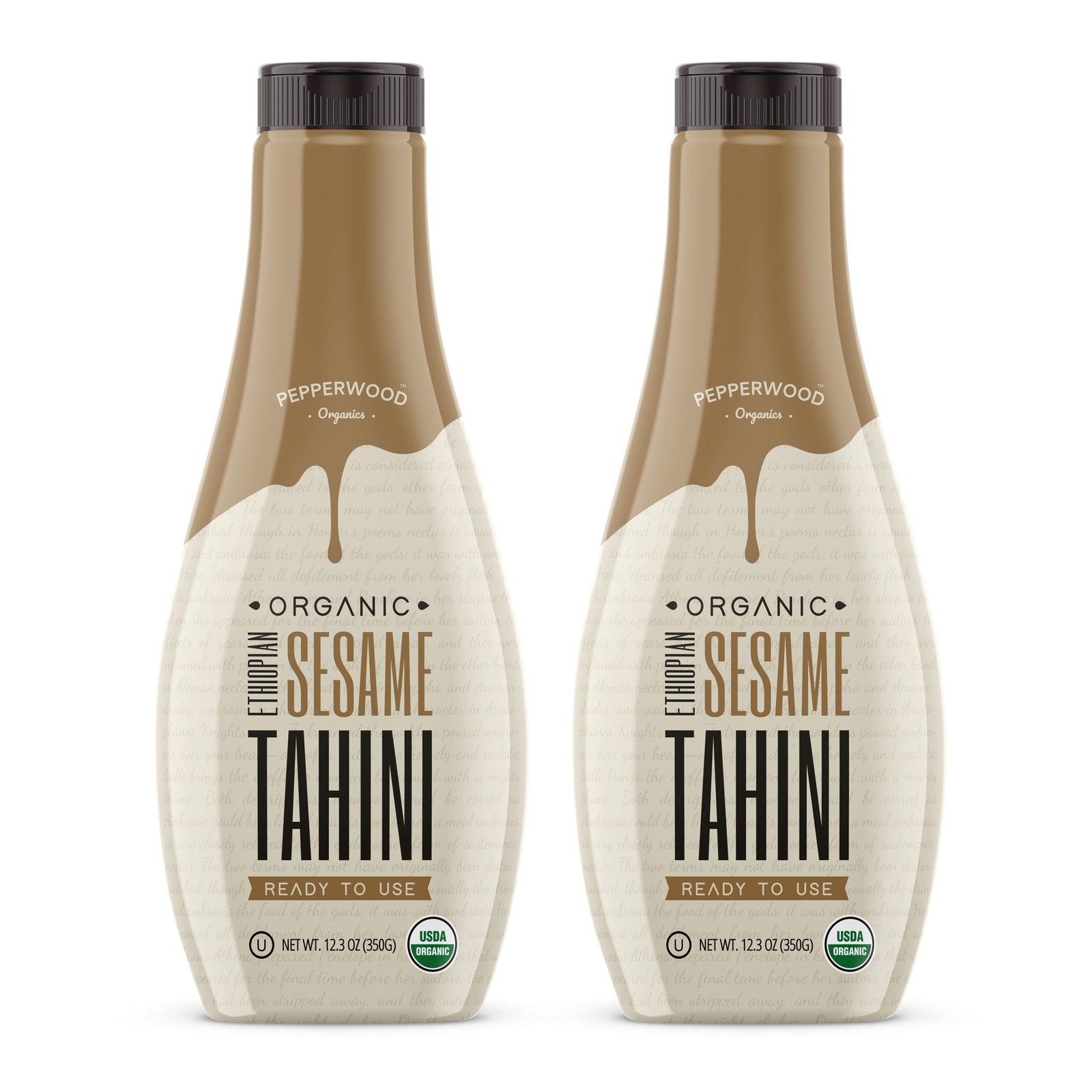 Organic Ethiopian Sesame Tahini - Squeezable Creamy & Ready Tahini Paste 12.3...