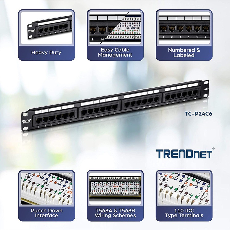 TRENDnet 24-Port Cat6 Unshielded Patch Panel (tcp24c6)