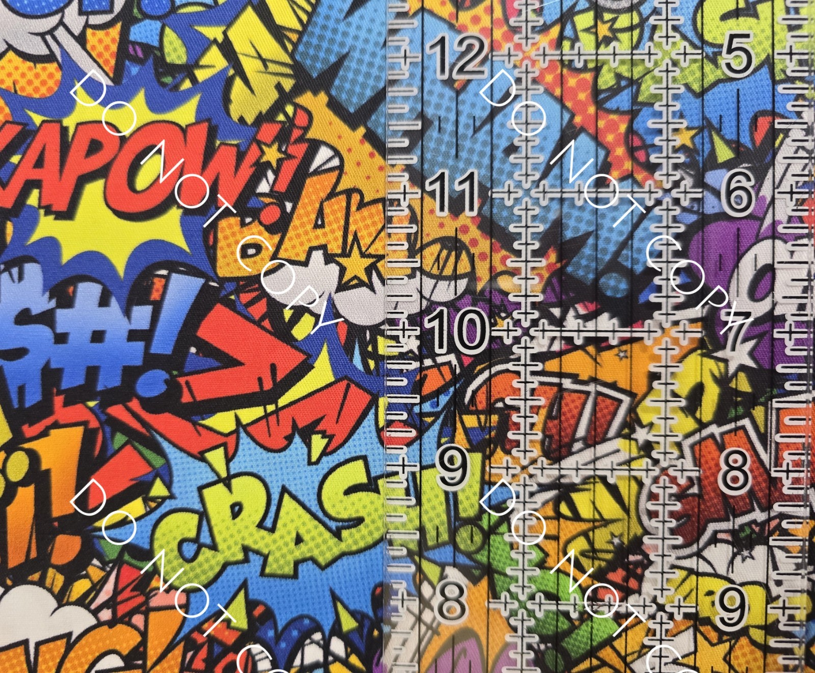 100% Cotton Woven Fabric Novelty Comic Book Sounds Pow By the 1/4 Yard 9x56