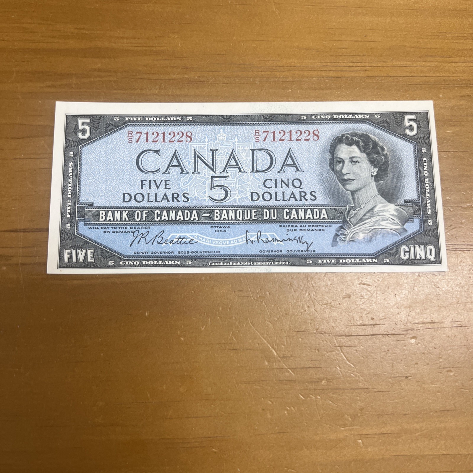 Bank Of Canada 5 Dollar Banknote 77b 1954