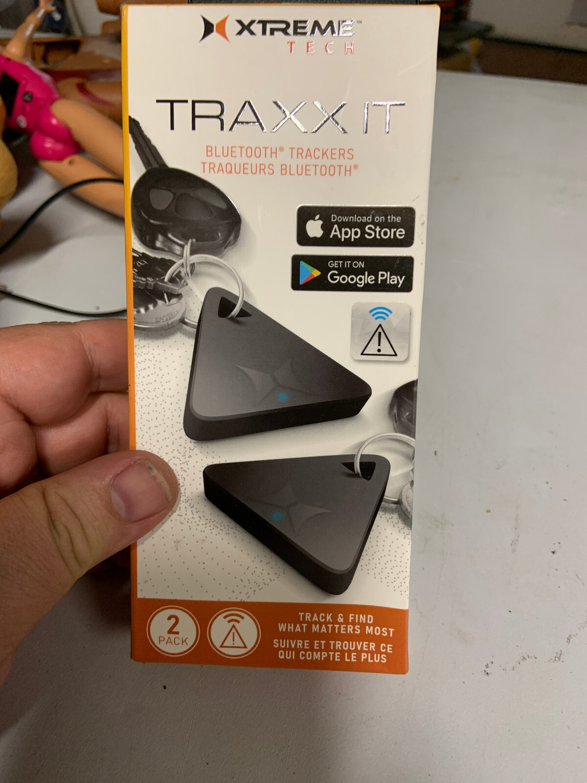 NIB Xtreme Tech Traxx It Bluetooth Trackers for iPhone or Android Set of 2 Pack