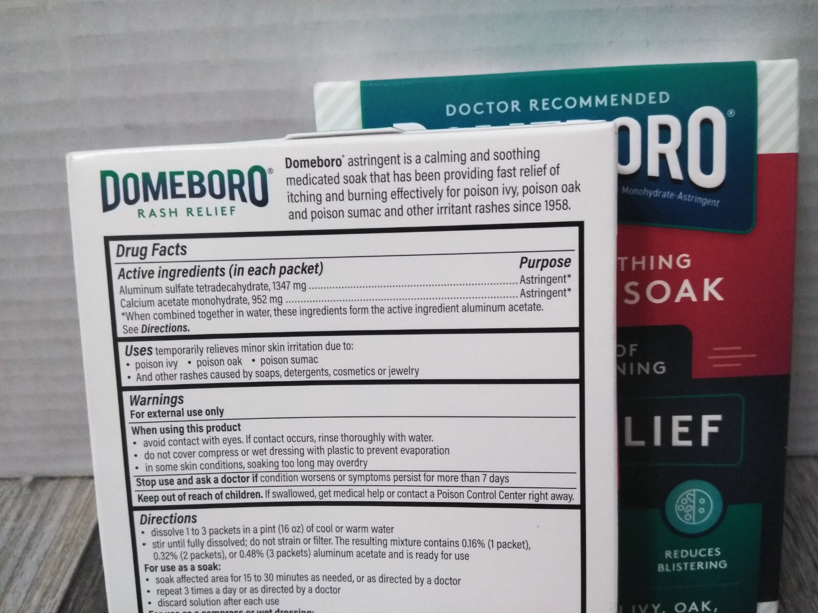 Domeboro RASH RELIEF 12 Powder Packets each ( 2pk bundle)