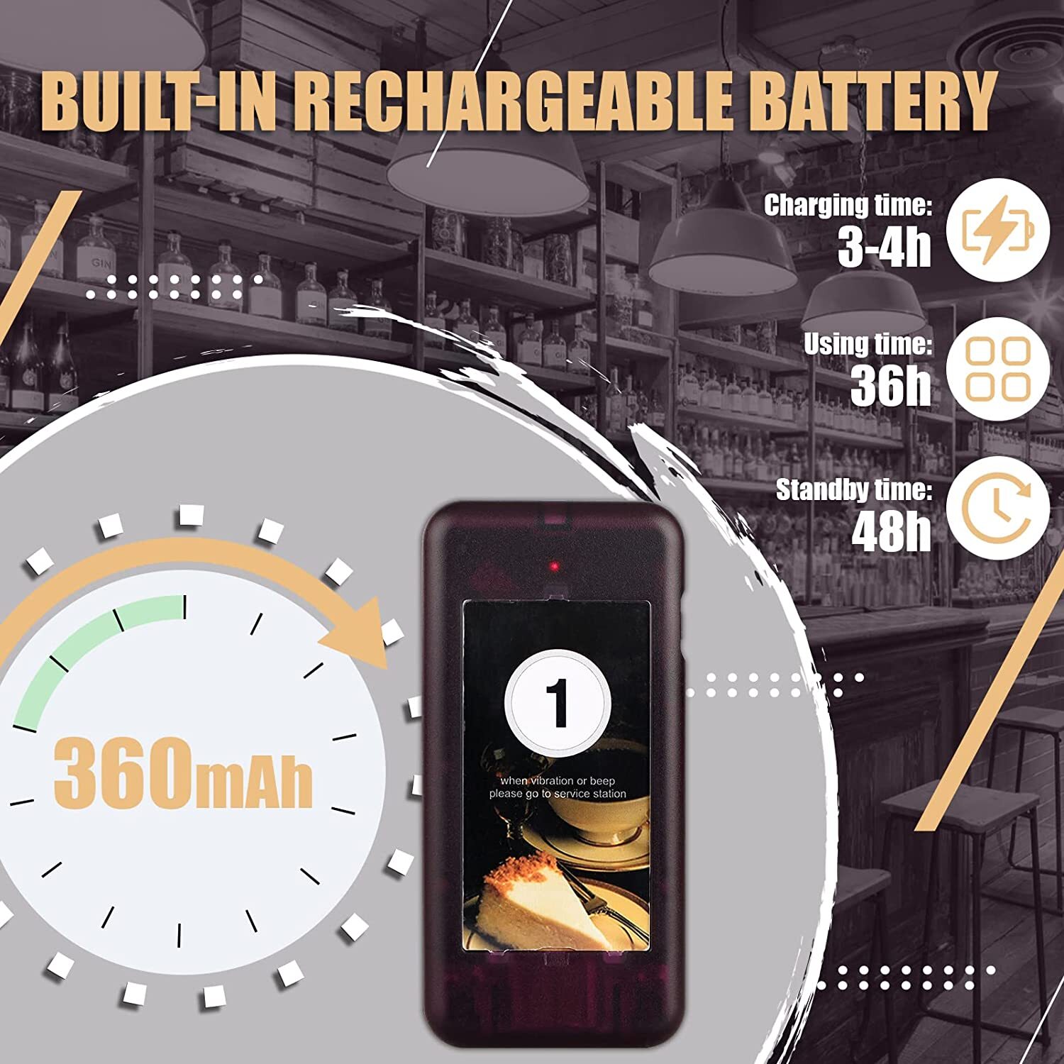 Retekess T111 Restaurant 20 Coaster Wireless Paging Queuing Calling System Cafes