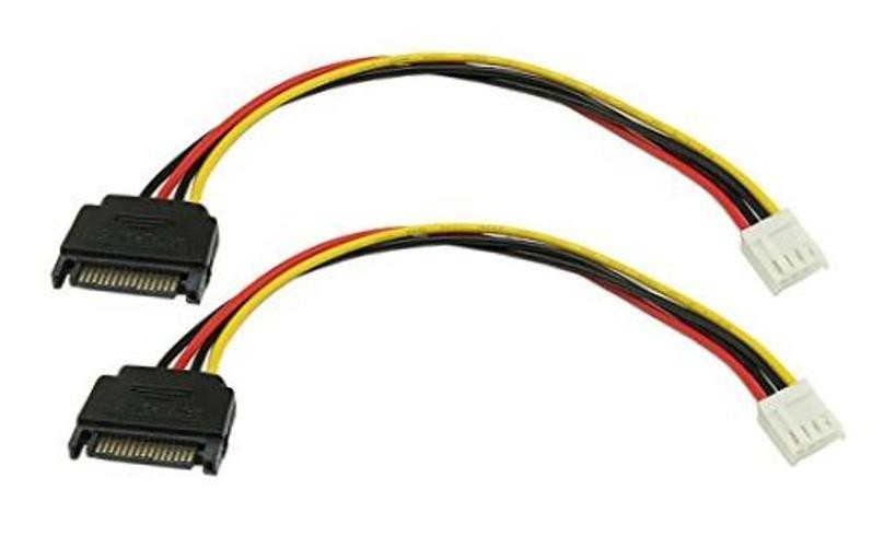 8-Inch 4 Pin Floppy Drive to 15 Pin SATA Male Power Cable(2-Pack)