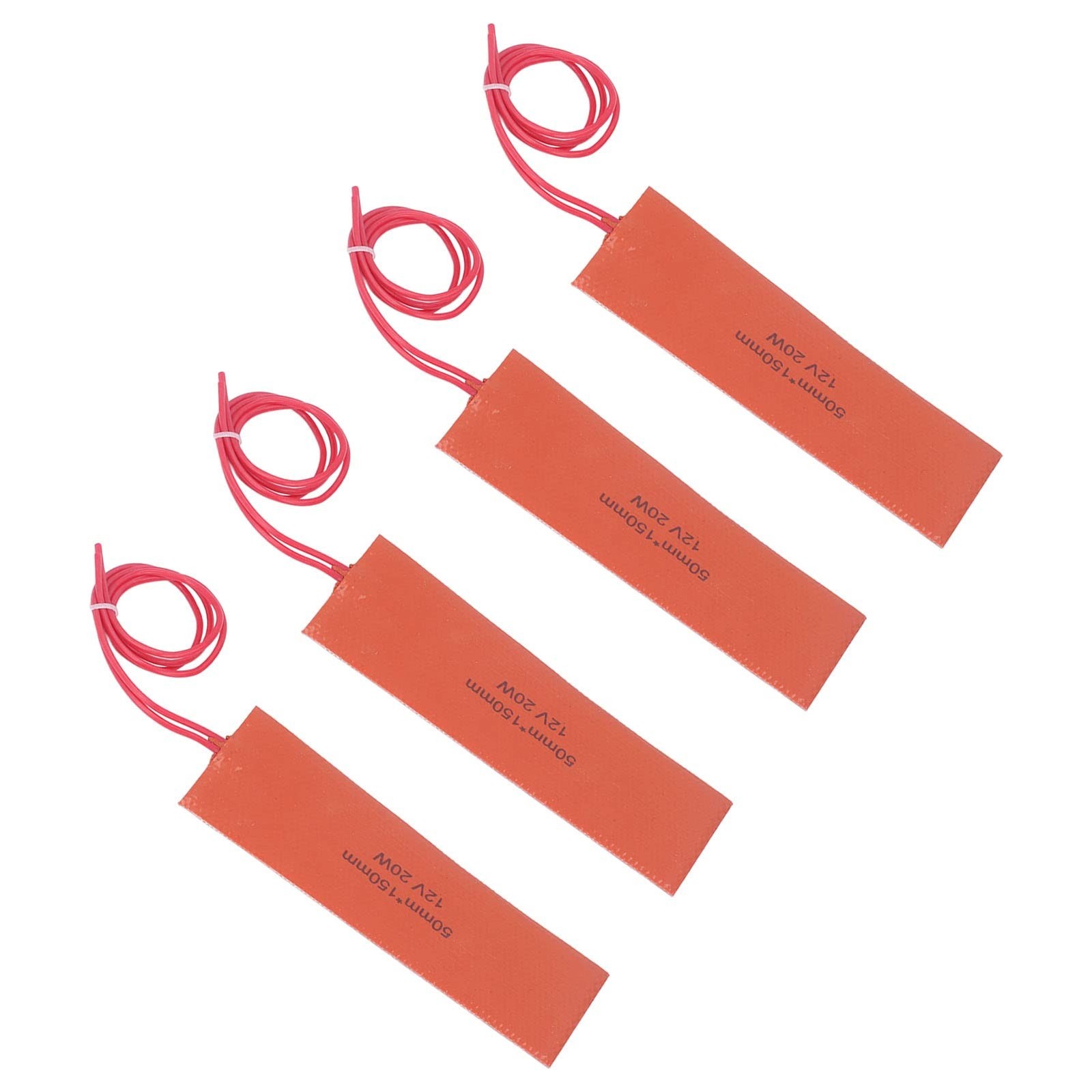 4PCS 20W 12V Silicone Rubber Heating Pad Flexible Silicone Heater Mat Electri...
