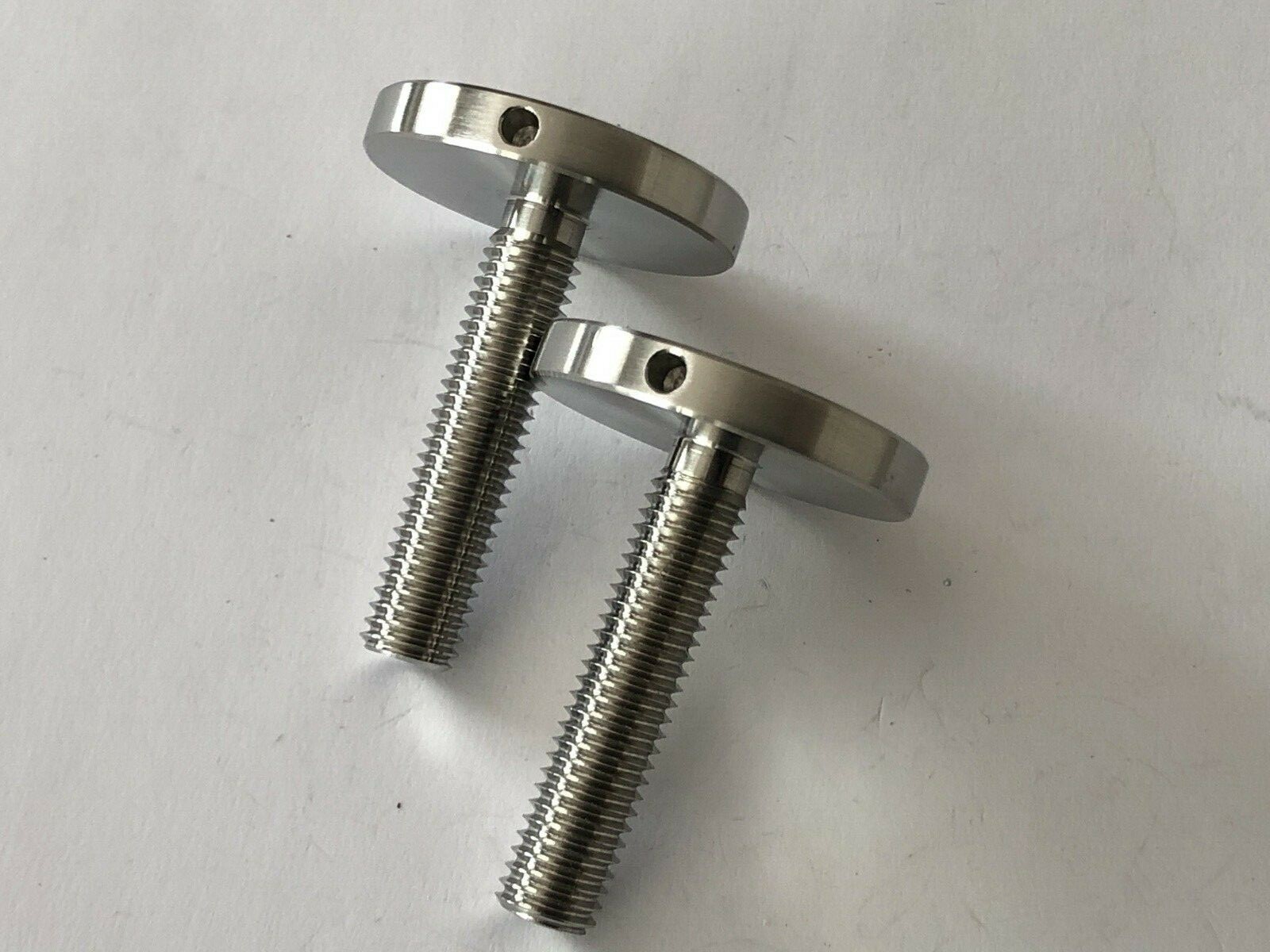 M10 x 1.5 x 1.8"L Brushed Stainless 1-1/2" Diameter Standoff Round Cap 2.05" AOL