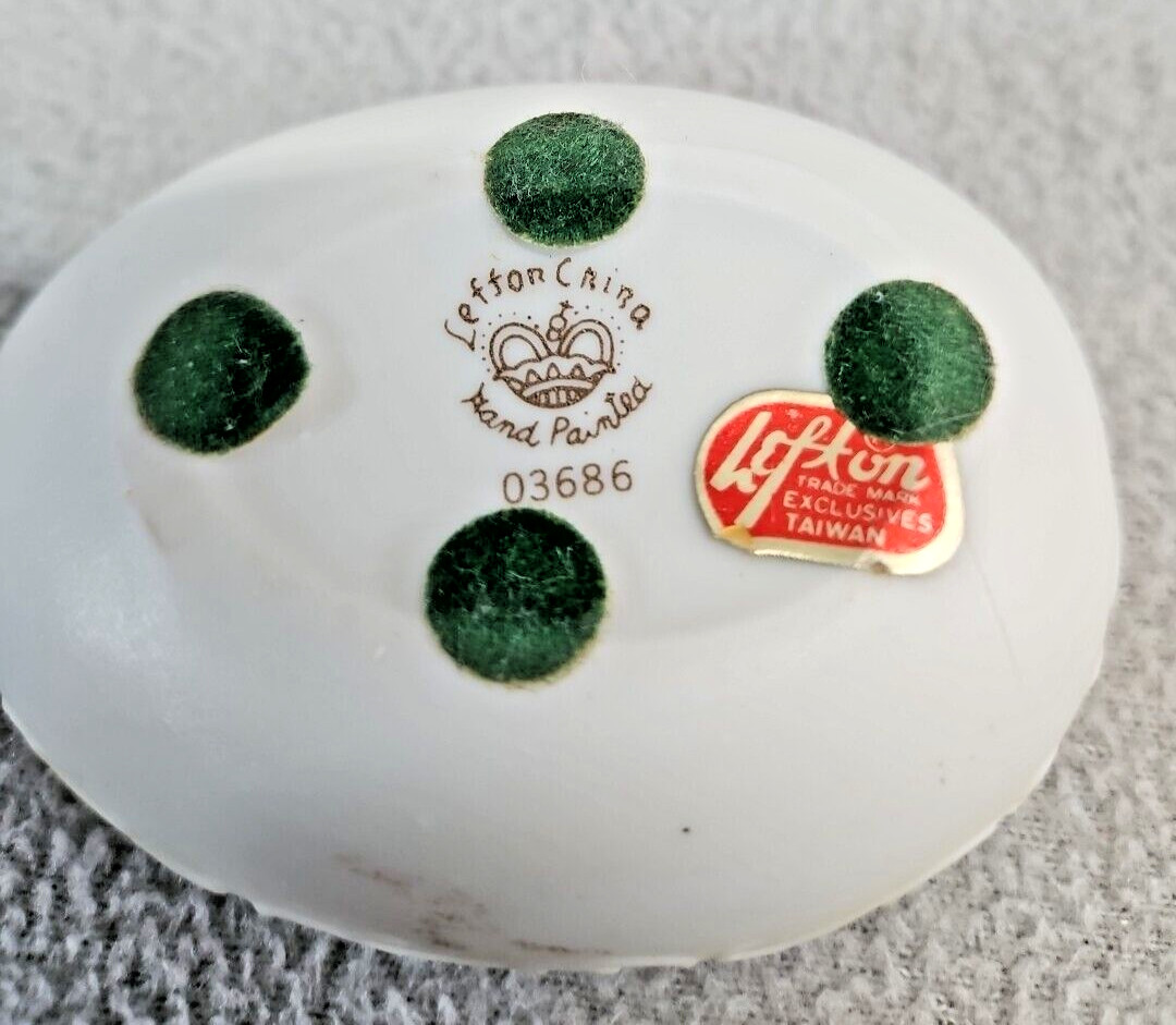 Lefton China Egg Trinket Box Hand Painted (3s2)