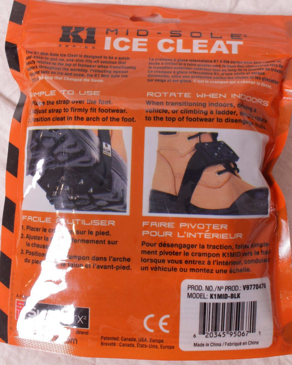 NEW K1 Mid-Sole Ice Cleats - Original Profile - Black (pair)