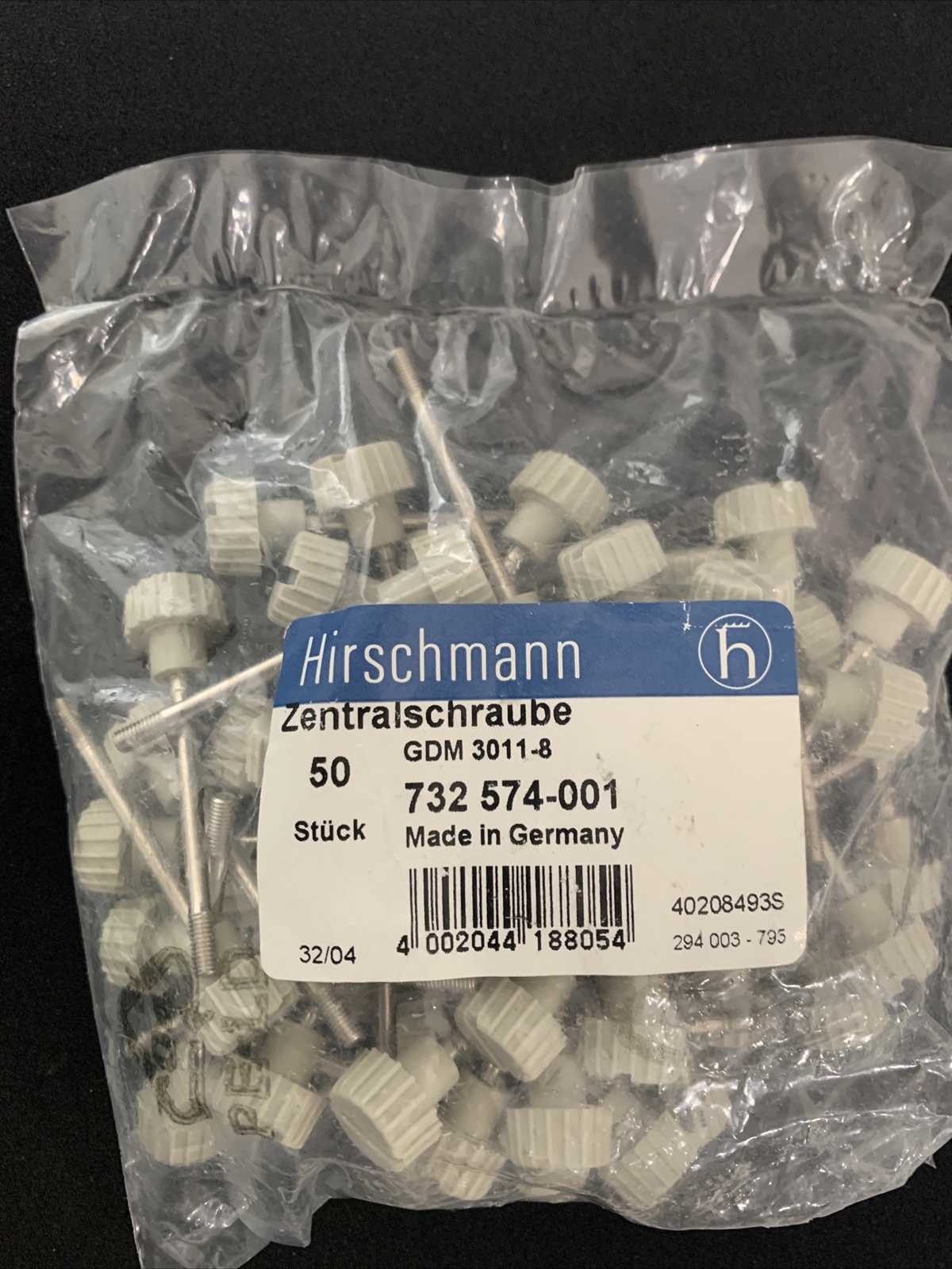 732574001 732574-001 FIXATION SCREW KNURLED HEAD GDM M3 THREAD STAINLESS( 5 PCS)