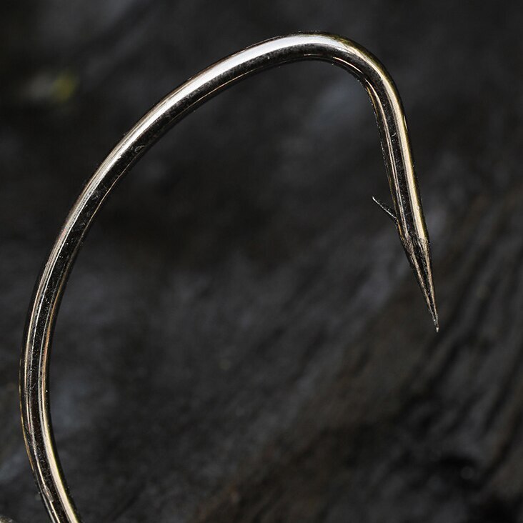 10PCS Offset Hooks Weighted Fishing Hook Wide Gap Weedless Hook Worm & Spinner
