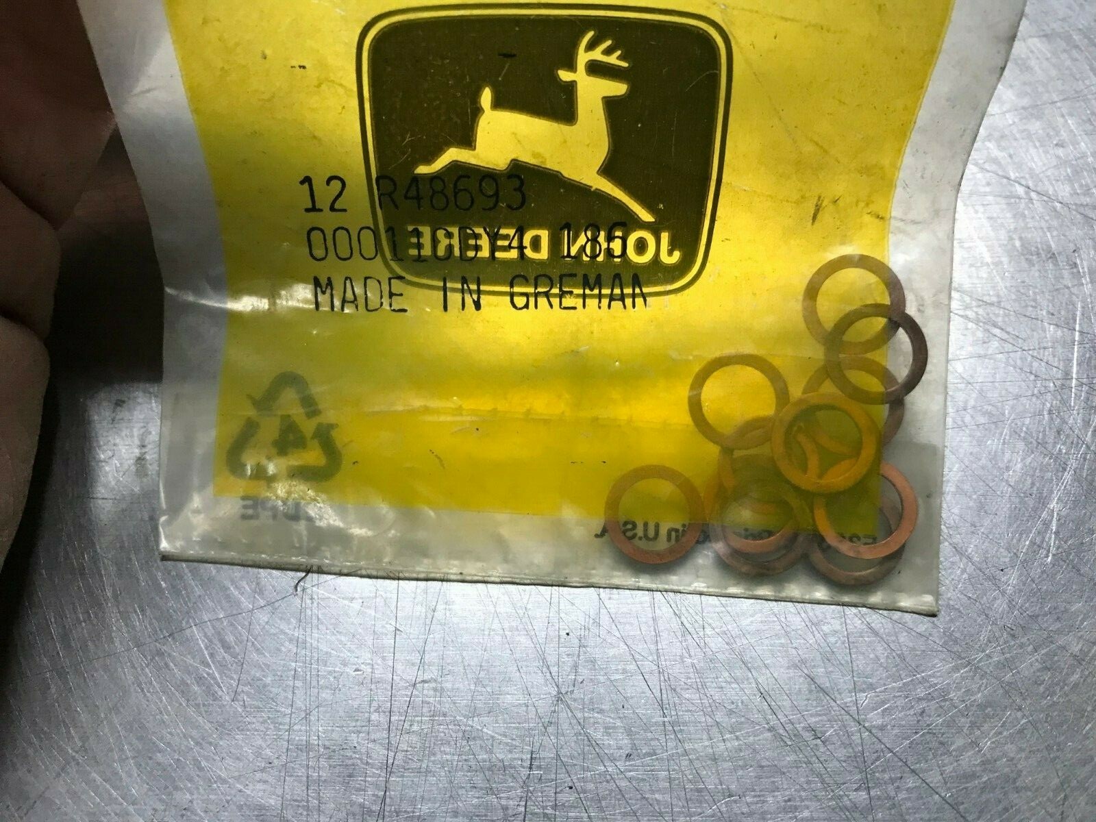 R48693  Genuine OEM  John Deere   WASHER   QTY of 2 Washers