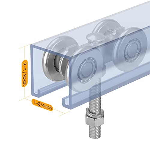 Trolley Assembly, Silent Rollers Wheel for 1-3/4" Wide and 2-1/4" or Taller