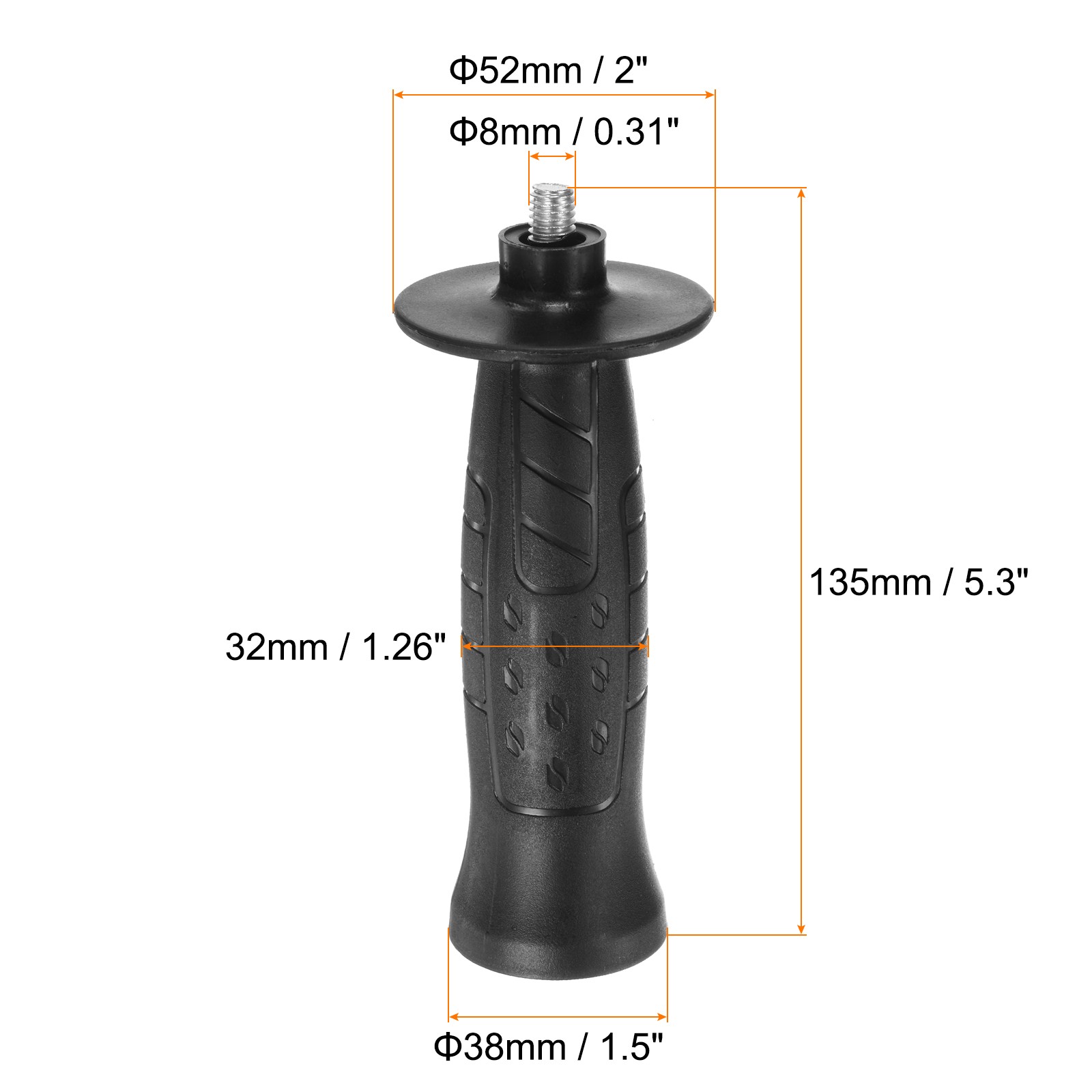 4pcs Side Handle 8mm Thread 5.3" Length Non-Slip Grinder Handle