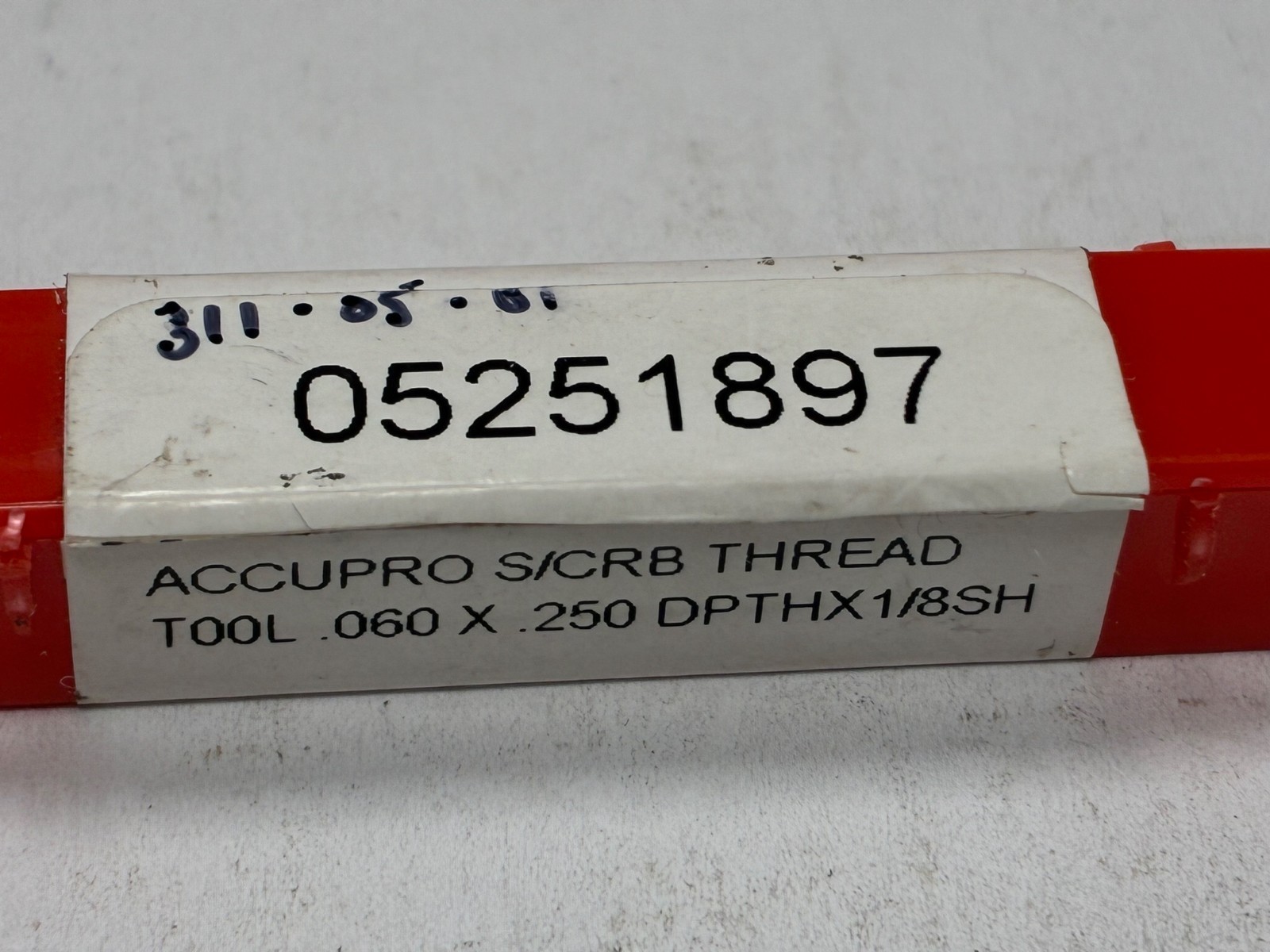 Accupro ACC -T060250, .06" Min Thread, 40-80 TPI, Single Point Threading Tool