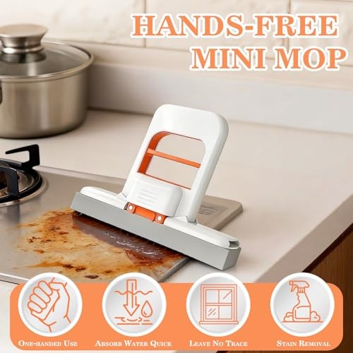 GIFTER Mini Foldable Desktop Mop, Portable Mini Cleaning Mop, Mini Mop-Short
