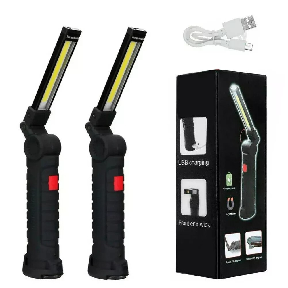 Magnetic Base 360° LED COB Work Light Rechargeable Mechanic Torch Flashlight
