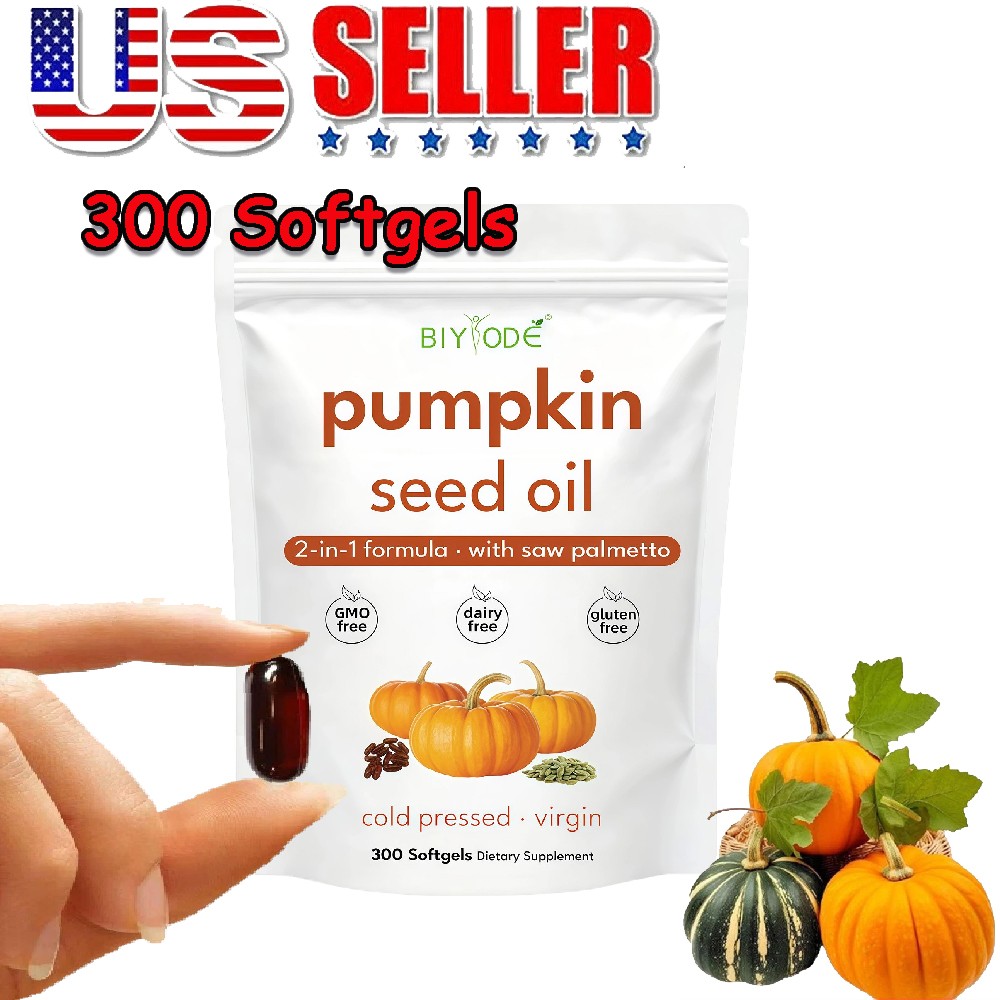 Saw Palmetto with Pumpkin Seed oil 3000mg 300 Capsule Prostate UTI Hair Loss