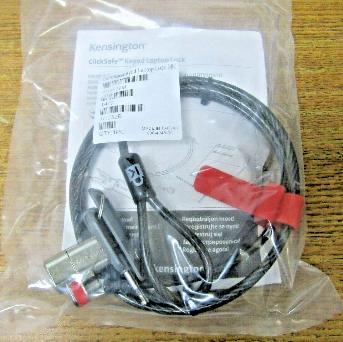 🔥 *LOT OF 2 ** NEW KENSINGTON CLICKSAFE KEYED LAPTOP LOCK MASTER KEYED MK64639M