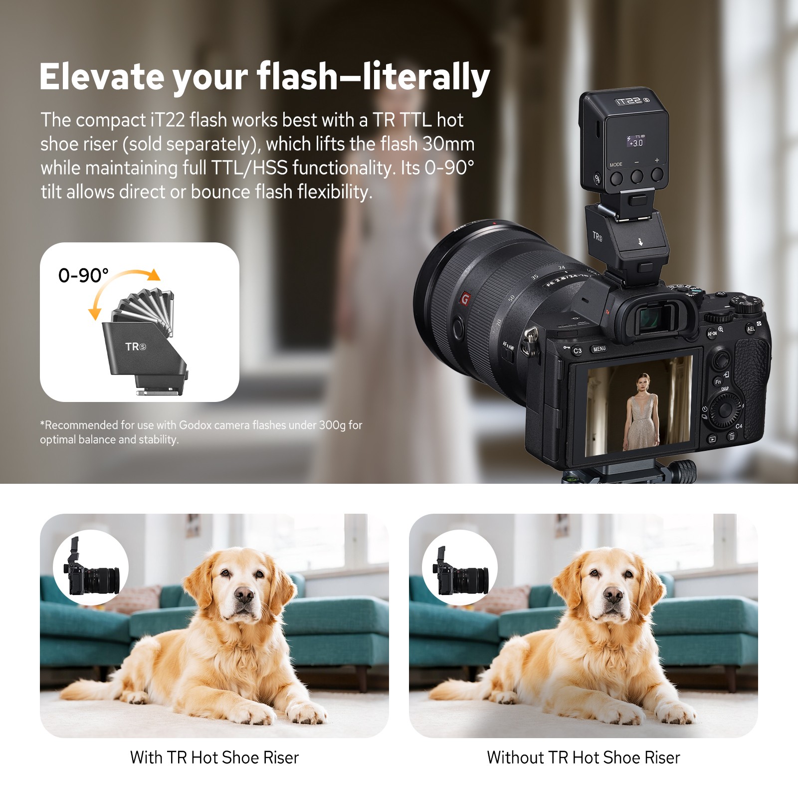 Godox iT22 S iT22S Mini TTL Flash for Sony 700 Full Flash with Magnetic Diffuser