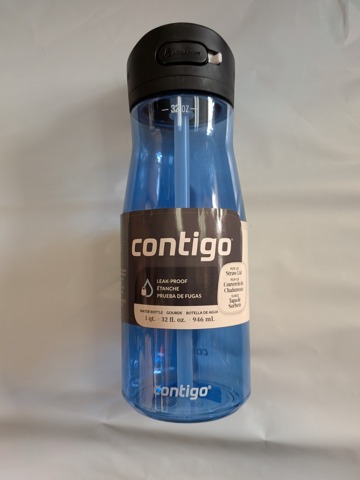 Contigo Ashland Blue poppy Autospout Leakproof Water Bottle 32oz New