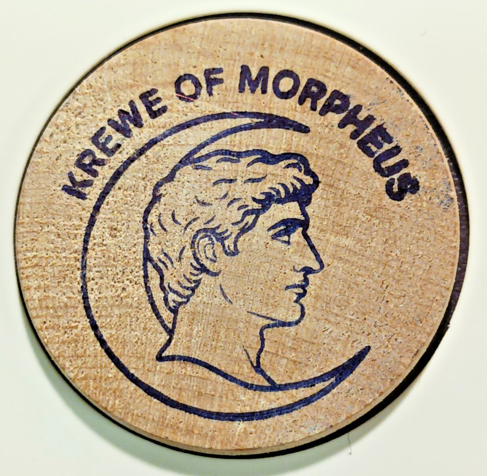 Morpheus 2026  New Orleans Mardi Gras wood  Doubloon  Captain's favor