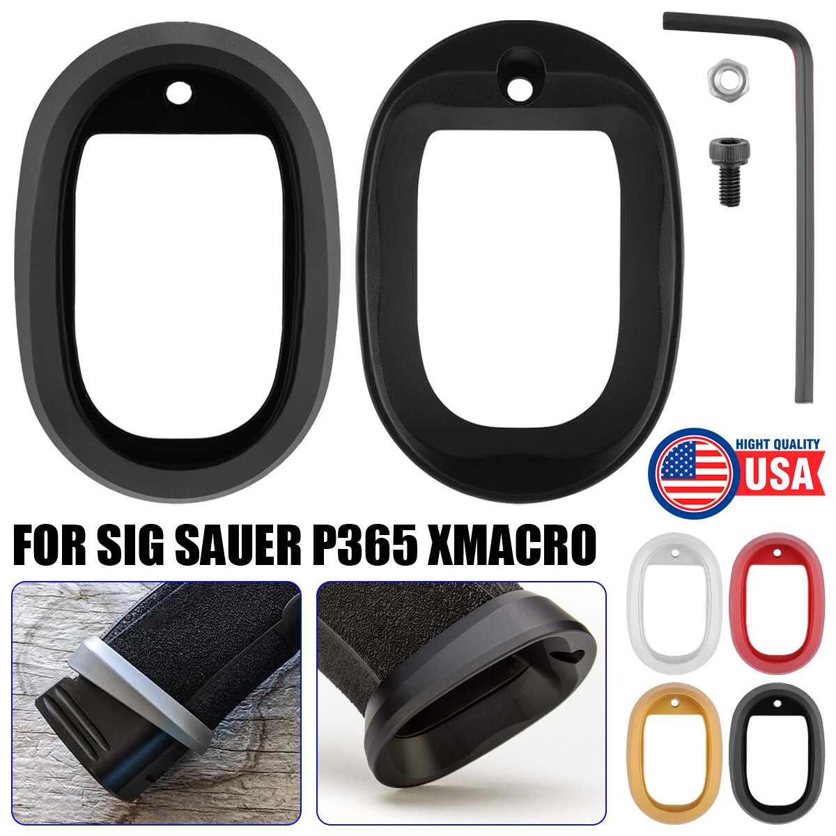 For Sig Sauer P365 XMACRO 9mm OEM 17rd Mag Well Flared Aluminum Alloy Magwell A+